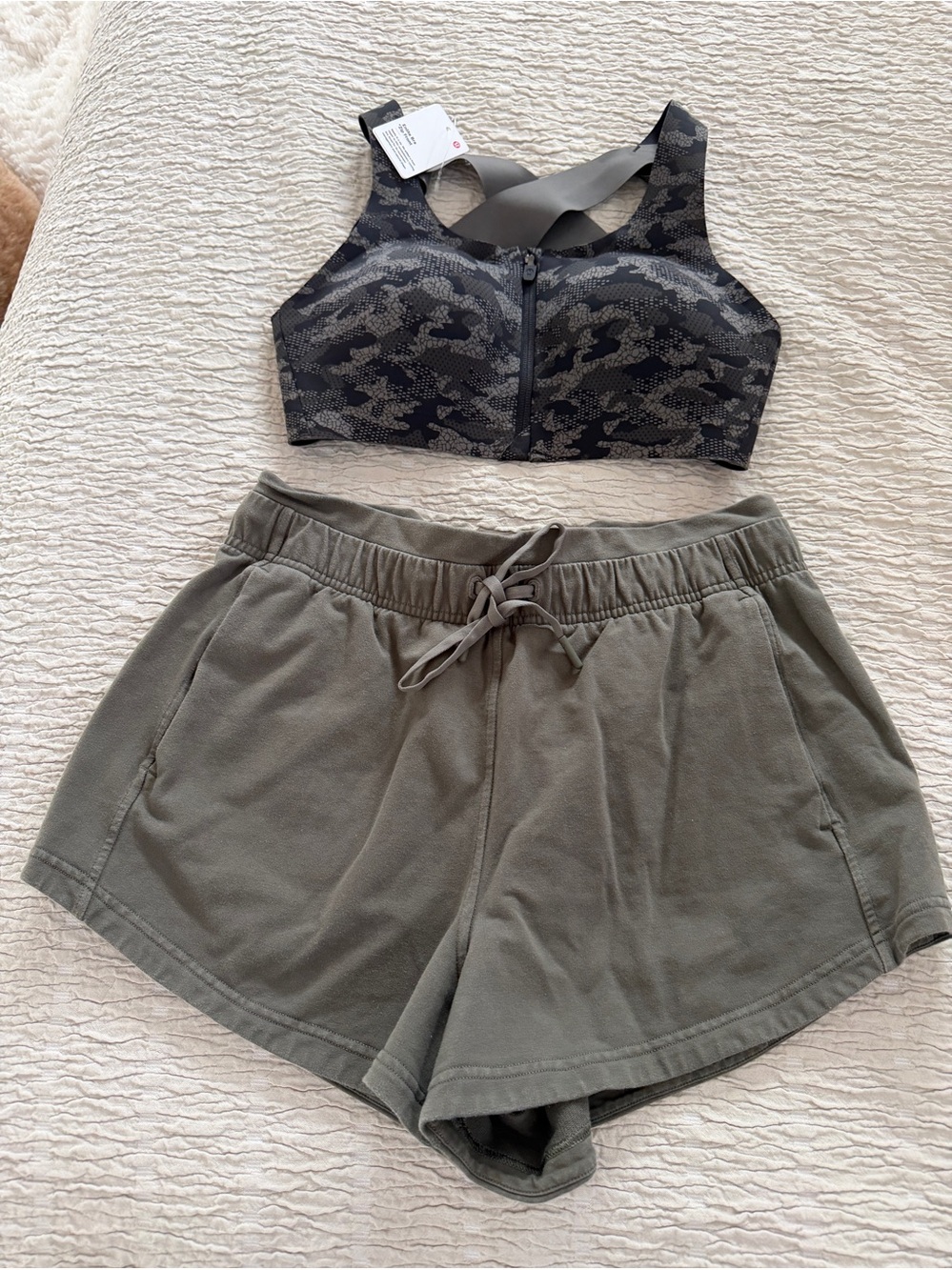 lululemon athletica Olive Green Drawstring Athletic Shorts - Picture 6 of 6